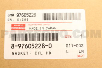 Isuzu 8976052280 GASKET; CYL HD