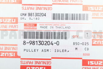 Isuzu 8981302040 Pulley Asm; Idler,Cmpr
