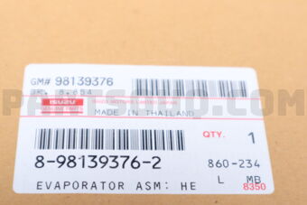 Isuzu 8981393762 EVAPORATOR ASM; HEATER