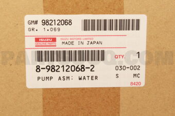 Isuzu 8982120682 PUMP ASM; WATER