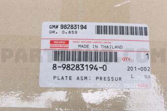 Isuzu 8982831940 PLATE ASM; PRES