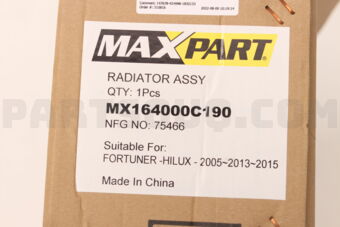 MAXPART MX164000C190 RADIATOR ASSY (PA 26 AT) 1R