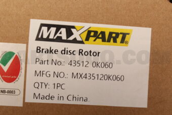 MAXPART MX435120K060 BRAKE DISC /HILUX