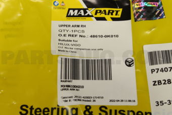MAXPART MX486100K010 UPPER ARM RH
