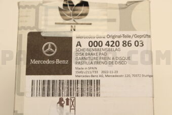 MERCEDES A0004208603 BRAKE PAD RER-C(W205)