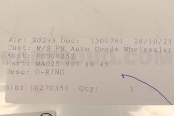 MERCEDES A0259971845 O-RING,DELIVERY UNIT-S(W222)