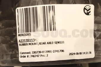 MERCEDES A2213511342 RUBBER MOUNT,REAR AXLE-S(W221)