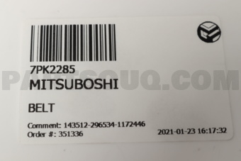 MITSUBOSHI 7PK2285 BELT