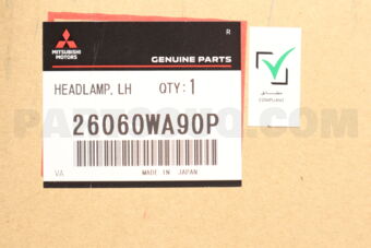 Mitsubishi 26060WA90P HEADLAMP ASSY,LH