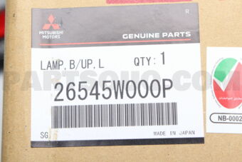Mitsubishi 26545W000P LAMP ASSY,BACKUP,LH