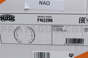 NIBK FN2296 BRAKE SHOE RR TOYOTA DYNA LAND CRUISER DELTA