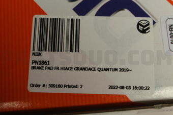 NIBK PN1861 BRAKE PAD FR HIACE GRANDACE QUANTUM 2019~