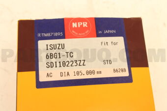 NPR SDI10223ZZSTD RING PISTON SET STD 6BG1-TC 4GR