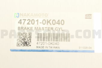 Nakamoto 472010K040 BRAKE MASTER CYL. LH