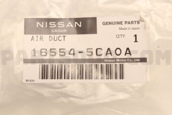 Nissan 165545CA0A AIR DUCT
