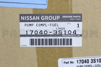 Nissan 170403S104 PUMP COMPL-FUEL