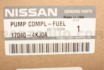 Nissan 170404KJ0A FUEL PUMP-IN TA