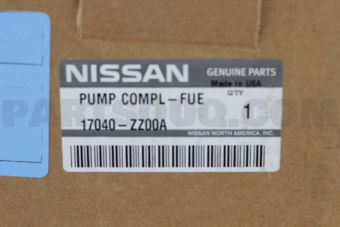 Nissan 17040ZZ00A PUMP COMPL-FUEL