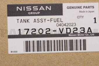 Nissan 17202VD23A TANK ASSY-FUEL