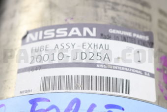 Nissan 20010JD25A TUBE ASSY-EXHAUST,FRONT