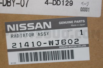Nissan 21410WJ602 RADIATOR ASSY