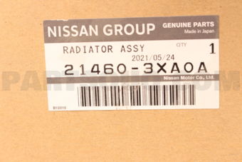Nissan 214603XA0A RADIATOR ASSY