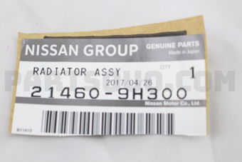 Nissan 214609H300 RADIATOR ASSY