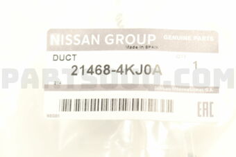 Nissan 214684KJ0A AIR DUCT-INTAKE,RH