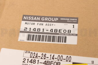 Nissan 214814BE0B MOTOR FAN ASSY
