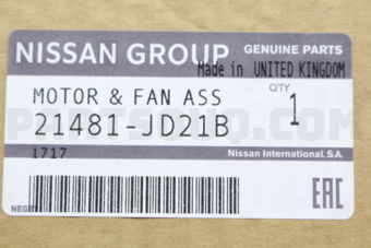 Nissan 21481JD21B MOTOR & FAN ASSY-W/SHROUD