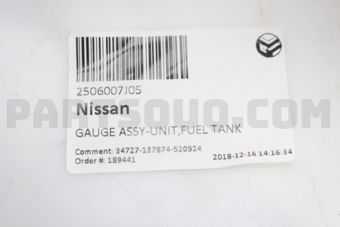 Nissan 2506007J05 GAUGE ASSY-UNIT,FUEL TANK