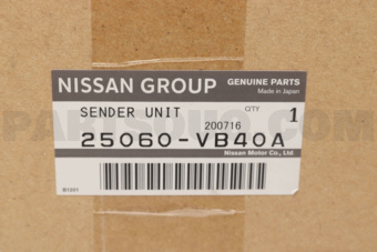 Nissan 25060VB40A SENDER UNIT-FUEL GAUGE