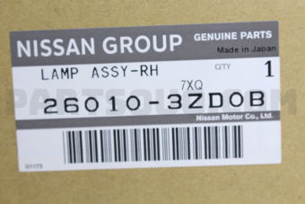 Nissan 260103ZD0B LAMP ASSY-RH