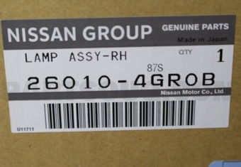 Nissan 260104GR0B HEADLAMP ASSY -RH
