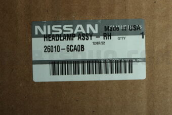 Nissan 260106CA0B LAMP ASSY HEAD RH