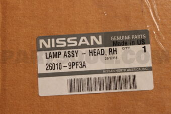 Nissan 260109PF3A LAMP ASSY HEAD, RH