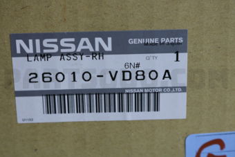 Nissan 26010VD80A LAMP ASSY-RH