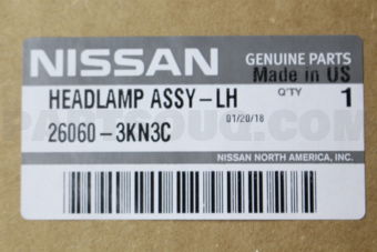 Nissan 260603KN3C HEADLAMP ASSY-LH