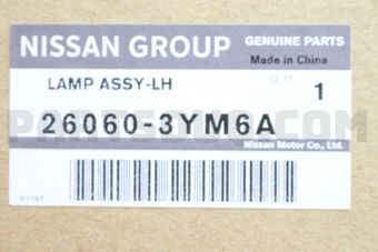 Nissan 260603YM6A LAMP ASSY LH