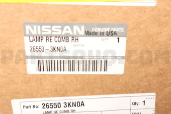 Nissan 265503KN0A LAMP RE COMB RH