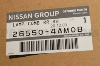 Nissan 265504AM0B LAMP COMB RR,RH