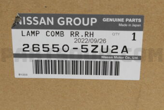 Nissan 265505ZU2A LAMP COMB REAR,RH