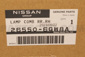 Nissan 265506GW8A LAMP ASSY COMB