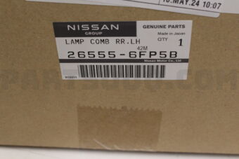 Nissan 265556FP5B LAMP COMB RR,LH