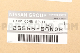 Nissan 265556GW0B LAMP ASSY-COMB