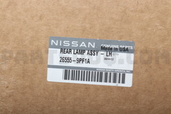 Nissan 265559PF1A LAMP ASSY RR COMB LH