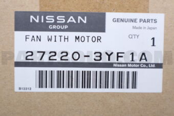 Nissan 272203YF1A FAN WITH MOTOR