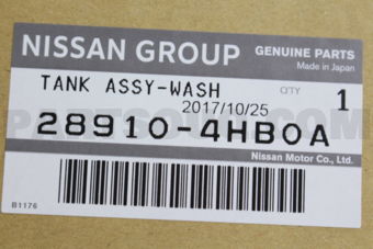 Nissan 289104HB0A TANK ASSY WASH