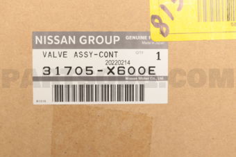 Nissan 31705X600E VALVE ASSY CONTROL