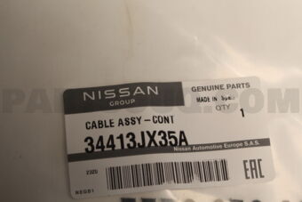 Nissan 34413JX35A CABLE ASSY